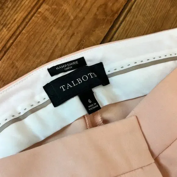 Women’s Talbots Pants trousers Hampshire Curvy Light Peach mid rise Ankle size 6 - Picture 5 of 7